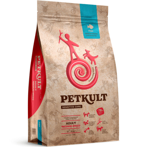 Hrana uscata pentru caini Petkult Sensitive Adult Talie Medie Peste12kg